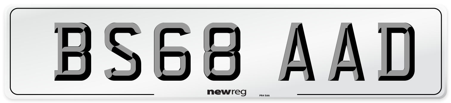 BS68 AAD Number Plate from New Reg